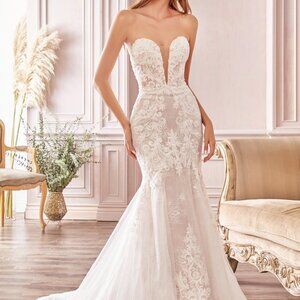Strapless Lace Mermaid Shape Wedding Dress CD928